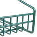 A Metroseal 3 green metal grid shelf with a retaining ledge.
