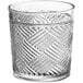 An Acopa Zion old fashioned glass with a pattern on it.