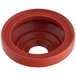 A red Narvon watertight seal with a hole in it.