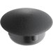 A close up of a black plastic cap with a black knob.