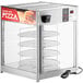 A ServIt pizza warmer with a rotating rack and a glass door.