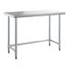 A Steelton stainless steel work table with metal legs.
