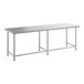 A Steelton stainless steel open base work table with metal legs.
