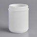 A white HDPE plastic canister with a white lid.