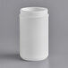 A white rectangular HDPE plastic canister with a black lid.