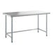 A Steelton stainless steel work table with an open base.