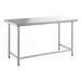 A Steelton stainless steel work table with a steel frame.