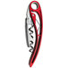 A Farfalli Aria corkscrew with a red aluminum and silver metal handle.