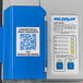 A blue and white box with a label and a QR code for a Thermaco Big Dipper W-200-IS Automatic Grease Trap.