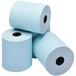 A stack of blue Point Plus thermal paper rolls.