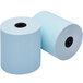 Two blue Point Plus thermal rolls of paper.
