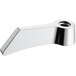 A close-up of a silver Waterloo Hot / Cold faucet handle with a hole in the center.