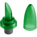 A green plastic wine pourer with a snap-seal lid.