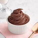 A bowl of Creamery Ave. vegan chocolate soft serve.