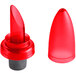 A red plastic container with a pointed tip and a white cap.