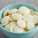 A bowl of Van Leer white confectionary coating.