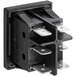 A Galaxy black square rocker switch for a drink mixer with metal terminals.