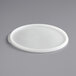 A white plastic lid for Vigor round food storage containers.