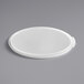 A white plastic lid on a white background.