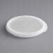 The white Vigor polypropylene lid for a round food storage container.