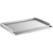 A stainless steel griddle top tray with a lid.