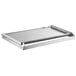 A stainless steel 35 7/8" x 27" x 4" griddle top tray.