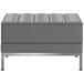 A Flash Furniture grey leather ottoman with metal legs.