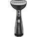 A black Conair handheld steamer with silver accents.