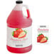 A plastic jug of Narvon Strawberry Slushy Concentrate with a white and red label.