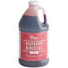 A half gallon jug of Pure Craft Beverages Raspberry Hibiscus Tea Concentrate with red liquid inside.