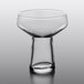 A clear Libbey coupe glass with a curved neck.