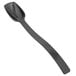 A black plastic spoon with a long curved handle.