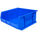 A blue Metro stack bin with no lid.