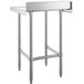 A Regency stainless steel work table with metal legs.