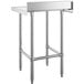 A Regency stainless steel work table with an open metal base.