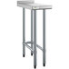 A Regency stainless steel filler table with a shelf on top.