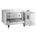 A white Cooking Performance Group countertop conveyor oven with the door open.
