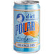 A close up of a Polar Diet Orange soda can.