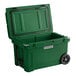 A green CaterGator outdoor cooler with wheels.