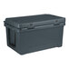 A grey plastic CaterGator outdoor cooler with a black handle.