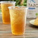 A plastic cup of Tazo Zen Green Tea 1:1 Concentrate with ice.