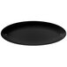 A black oval melamine platter.