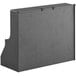 A black rectangular metal countertop organizer with 10 sections and holes in the front.