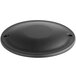 A black round plastic cover with holes.