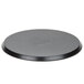 A black round HS Inc. Pizza Pleezer tray with a black rim.