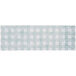 A green gingham self-adhering paper napkin band with white background and blue lines.