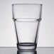 An Anchor Hocking Stackable Beverage Glass on a table.