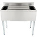 A stainless steel Eagle Group underbar ice bin with a cold plate on a counter.