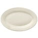A white Libbey oval platter with a wide rim.