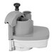A Robot Coupe R402A commercial food processor with a stainless steel bowl and lid with a black handle.